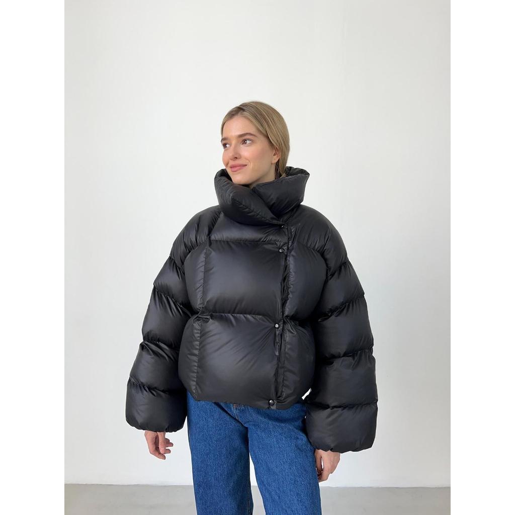 Women's Hooded Long Sleeve Puffer Coat Loose Oversized Solid Streetwear Winter Bubble Jacket