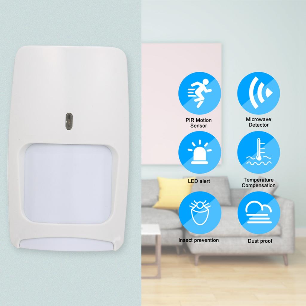 Wired PIR Motion Detector, ABS Material PIR Infrared Motion Built in Temperature Compensation and Anti Interference Suitable for Variety