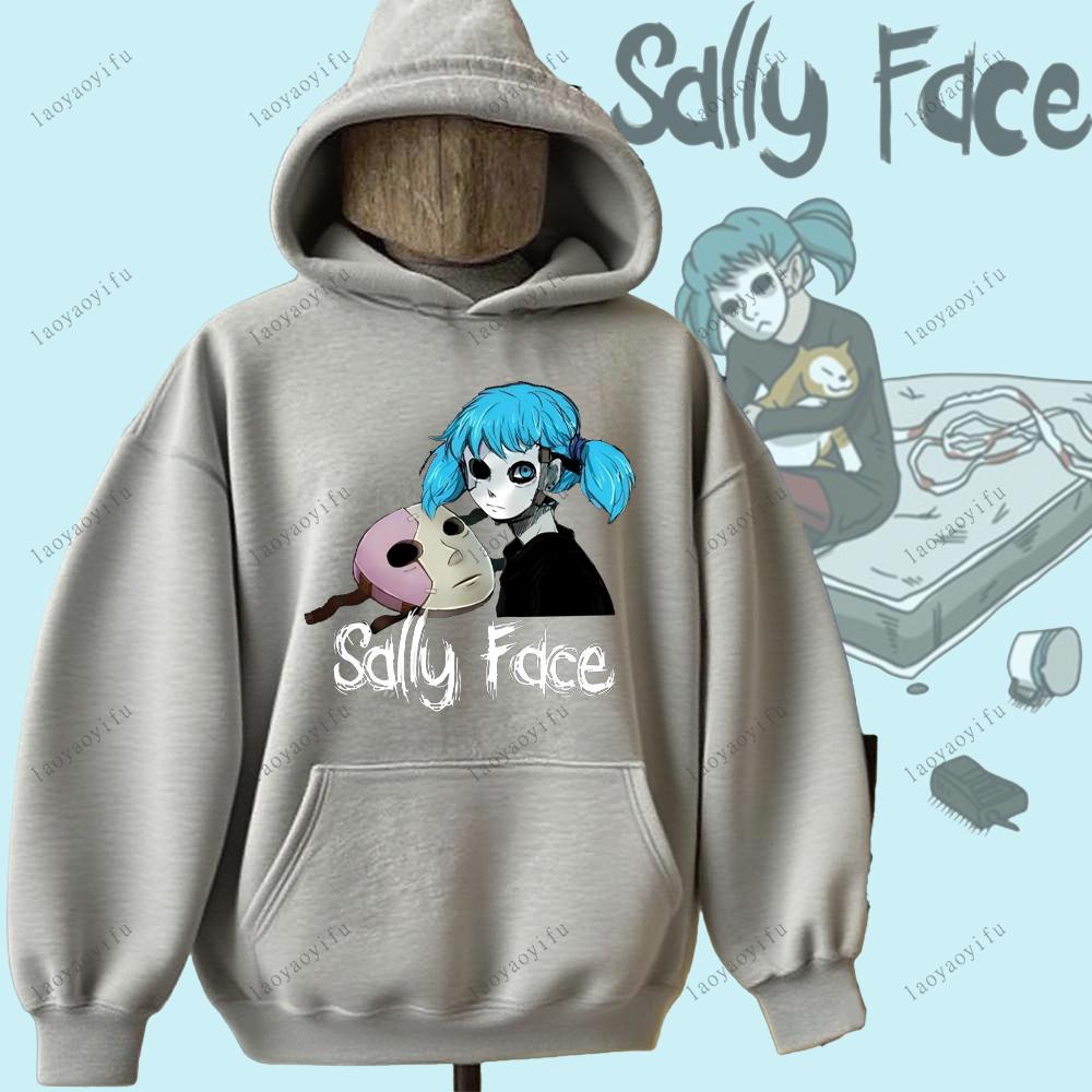 Felpa Sally Face Gioco Horror e Mistero Felpa Sally Face Calda Unisex Donna Uomo Felpa con Cappuccio Felpa Stampata Street Fashion