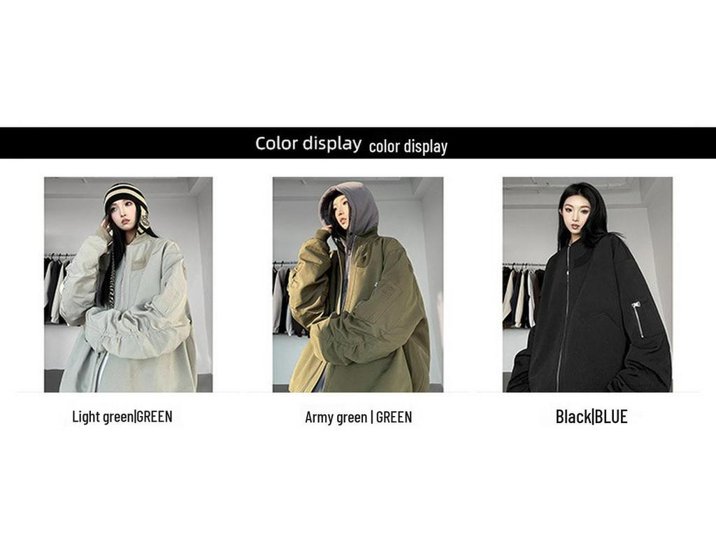 American High Street Bomber Baseball Jacket - 2024 Casual Autumn/Spring Trend