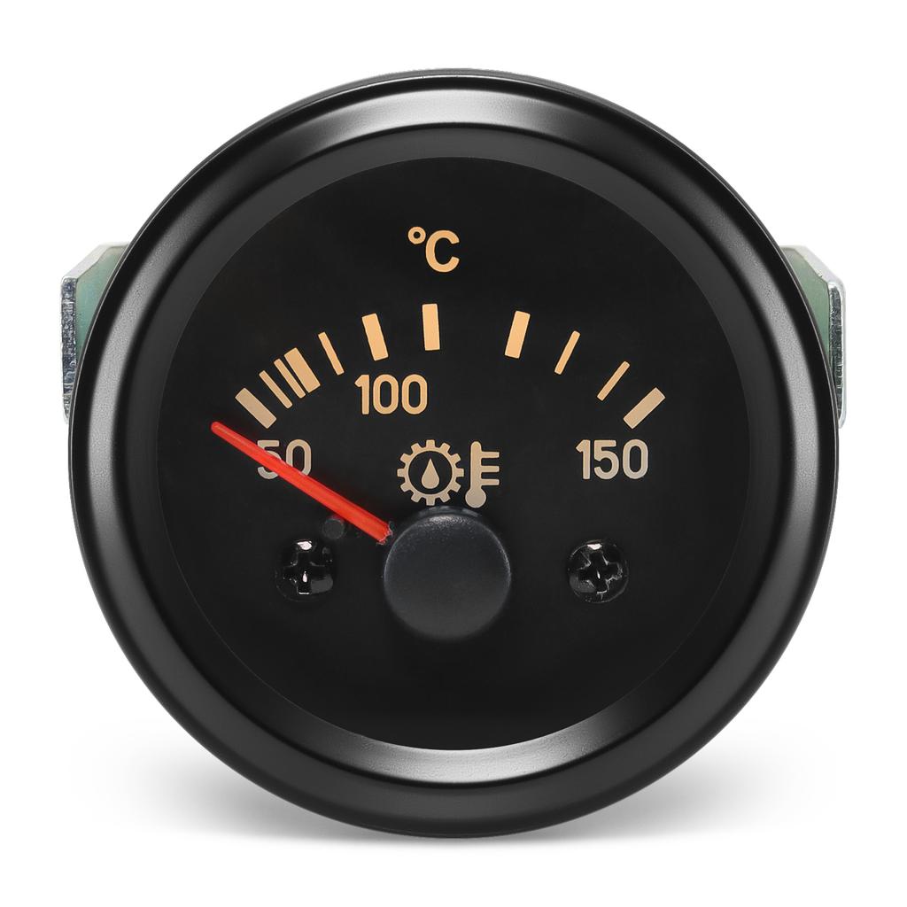 Medidor de Temperatura de Aceite para Coche 24V 2" 52mm Indicador Digital de Temperatura de Agua con LED Amarillo Para Coche Diésel sin Sensor