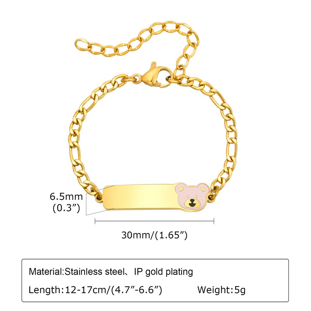 Name Free Customized Bracelet for Baby,Cute Birthday Anniversary Personalized Info Customization Bracelets,Link Chain Bracelet