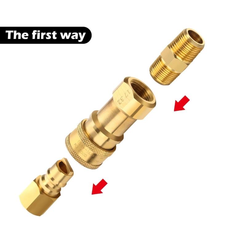 Metal Gas Quick Connecting Fittings Secure Sealing Technology Prevents Leaks Suitable for Outdoor Cooking and Home Use