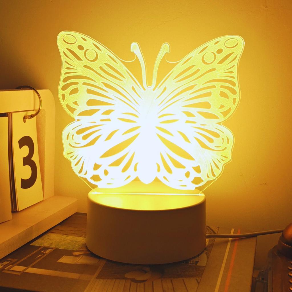 Butterfly 3D Night Light USB Warm Light, Small Gift for Family and Friends, Home Decoration