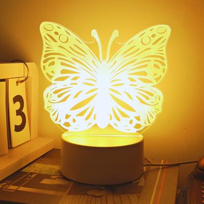 Schmetterling 3D Nachtlicht USB Warmlicht, Kleines Geschenk für Familie und Freunde, Heimdekoration