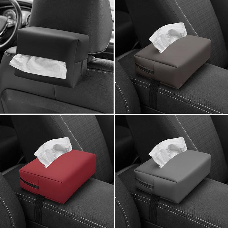 Multifunktionale Auto-Armlehnen-Taschentuchbox Leder Auto-Sitzlehnen-Papierhandtuch-Aufbewahrungstasche Universeller Sonnenblenden-Taschentuchhalter