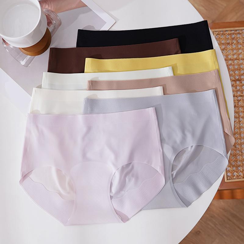 TERMEZY Women's Sexy Mid-Rise Briefs Solid Color Ultra-Light Second-Skin Panties Invisible Seamless Breathable Triangular Underwear