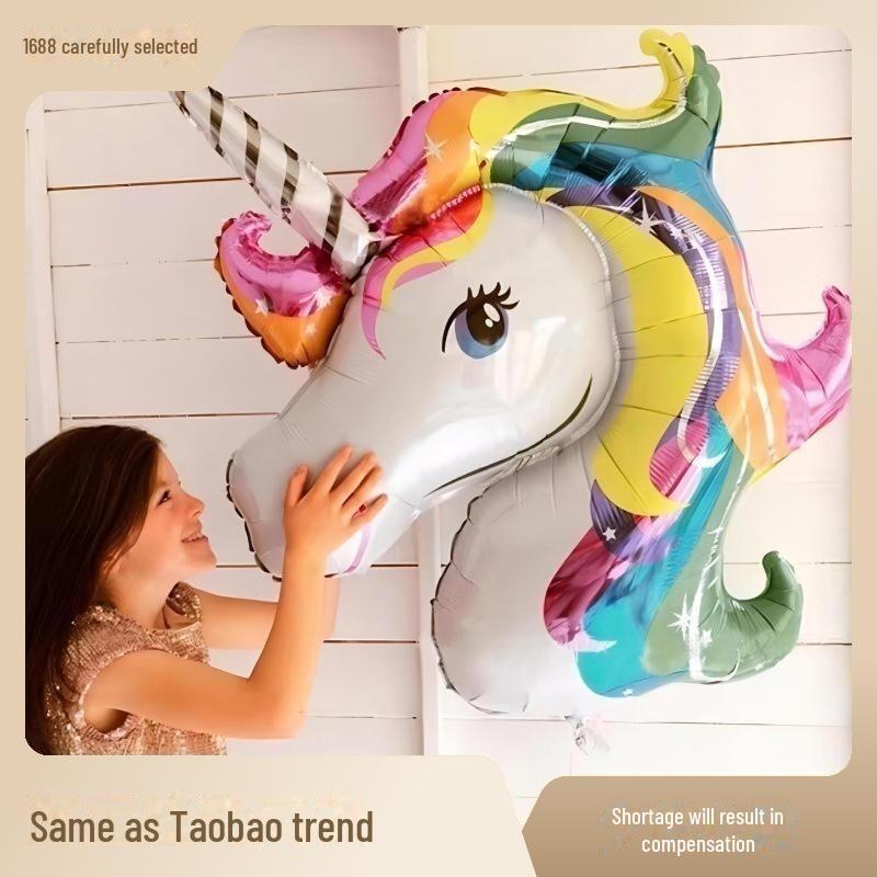 

Воздушный шар из фольги «Единорог, радуга, лошадь» для украшения детского дня рождения