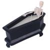 Realistische Halloween-Skelettfigur mit Kerze und Mini-Sarg-Schädel-Ornament für Horror-Mottoparty-Zubehör