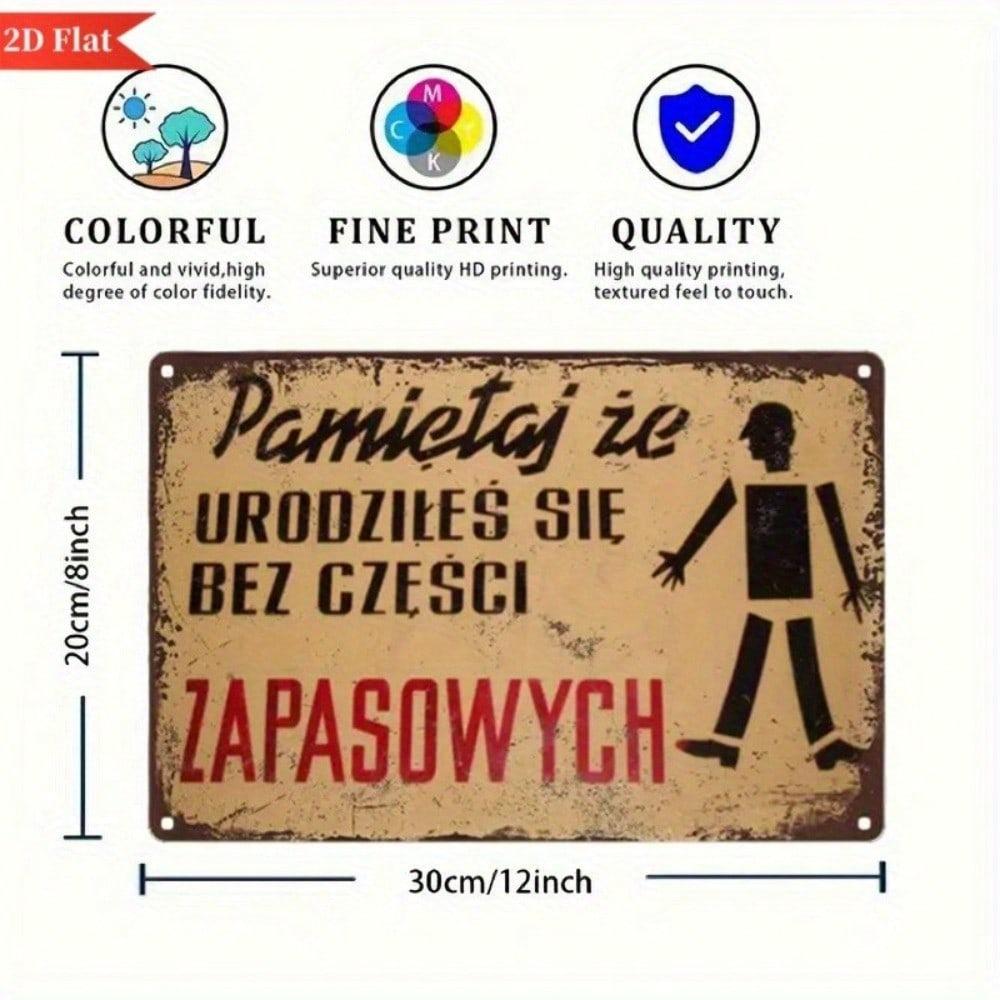 Vintage Metal Tin Sign Garage Decor Wall Art Safety First Warning Poster