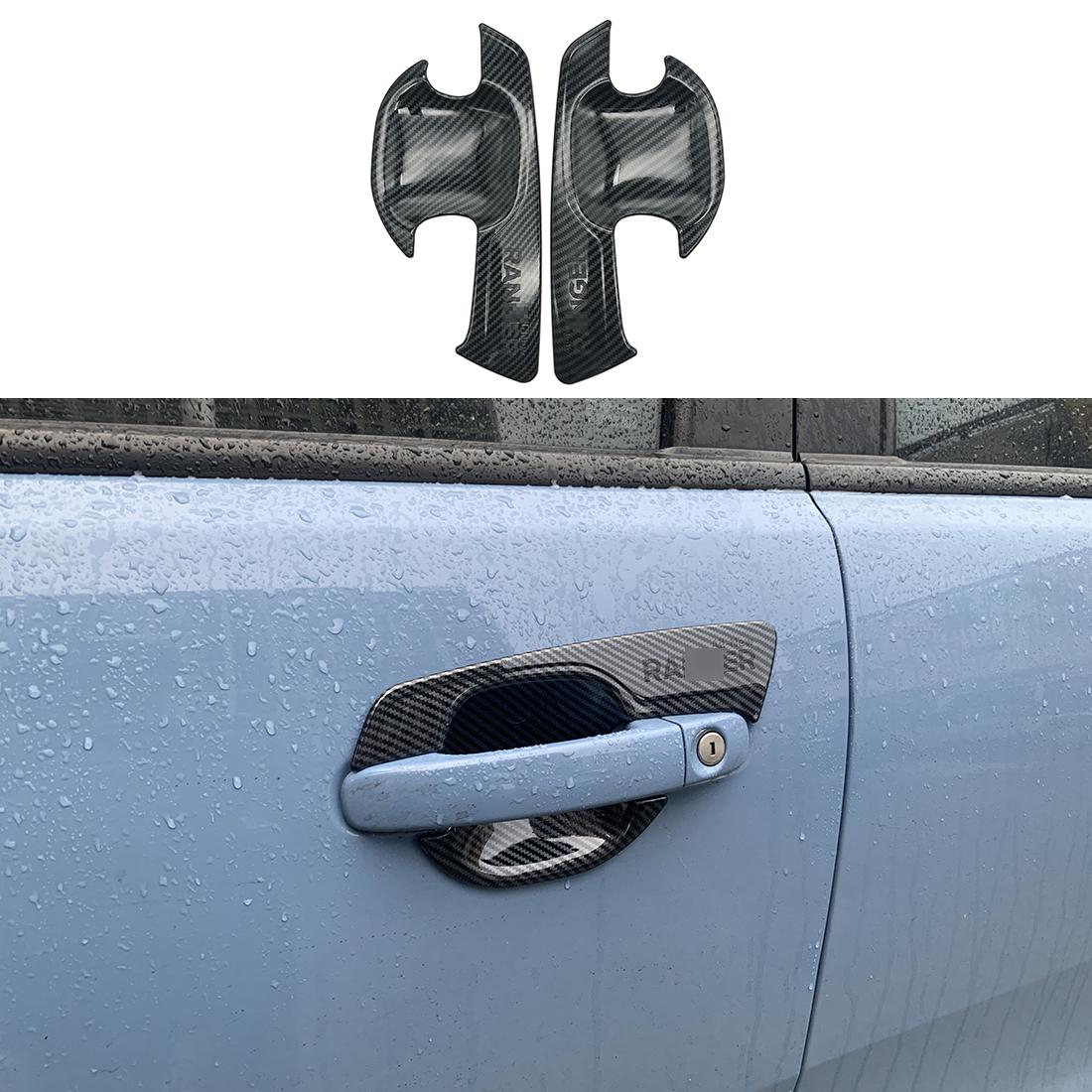 

Декоративная накладка-чашка наружной дверной ручки цвета карбонового волокна, подходит для Ford Ranger Wildtrak Raptor 2012- 2-door 2pc