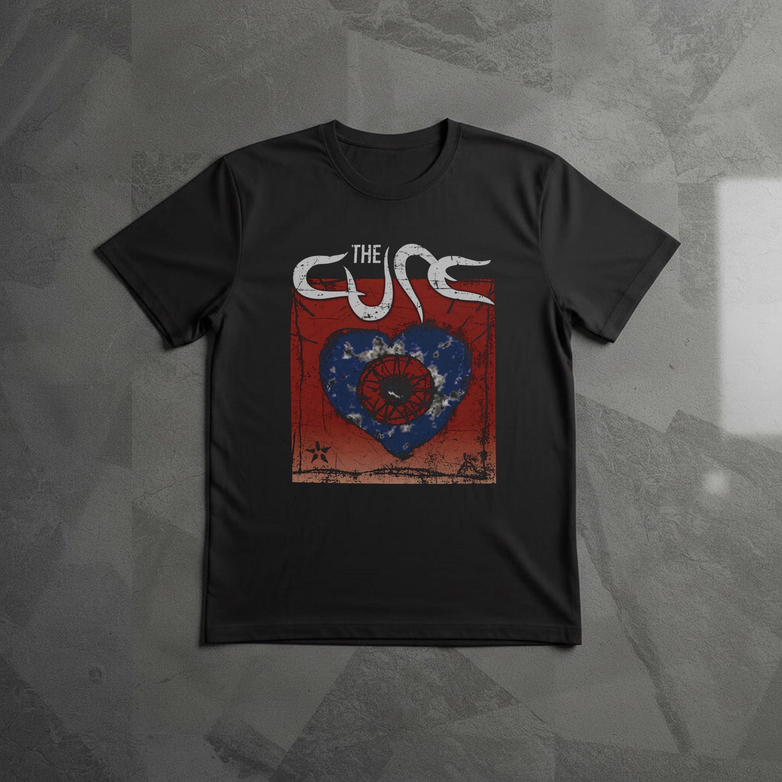 The Cure Wish Tour Graphic Tee, Vintage Y2K Goth Band Concert Apparel L