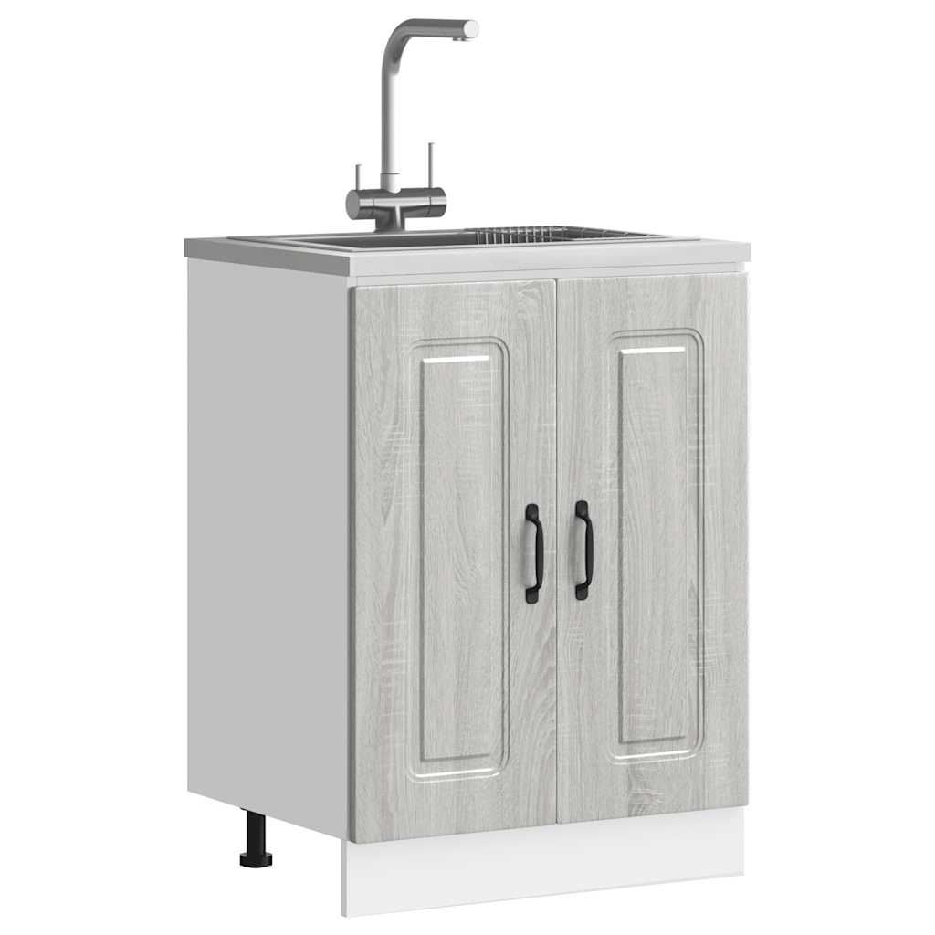 Vidaxl Sink Cabinet, Kalmar, Sonoma Grey Oak, 60X46X81.5 Cm