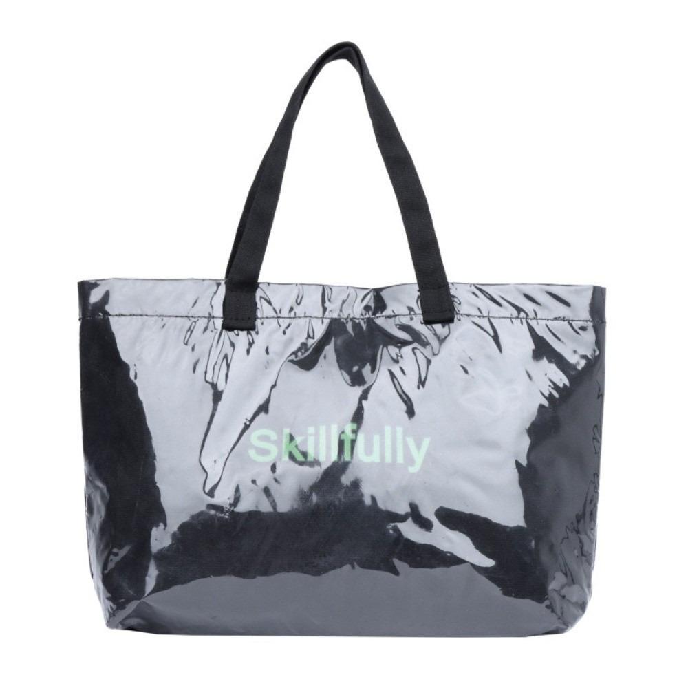 Tote Bag Transparent Jelly Bag Large Capacity Letter Prints Handbags PVC Tote Bag Shopping чёрный
