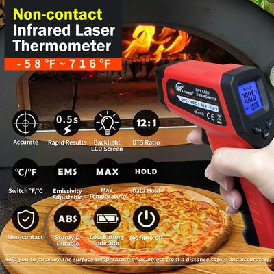 LCD Industrial Electronic Thermometer NonContact -50~600°C Digital Laser Temperature Meter Gun Laser Point Infrared Thermometer