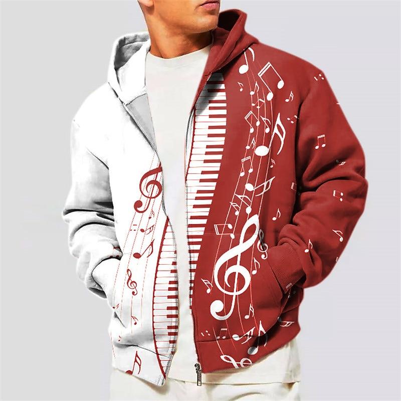 

Music Festival Men s Color Block Graphic Prints Musical Notes Hoodie Hoodies Sweatshirt Streetwear Designer 5XL