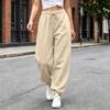 Pantalones Casuales para Mujer con Dobladillo, Ajuste Holgado, Pantalones de Chándal de Color