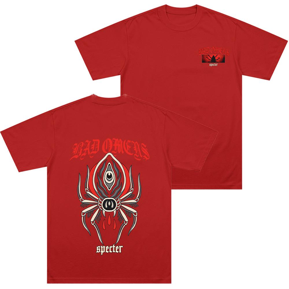 

Bad Omens Spider Specter T-Shirt Men Women Fashion Summer Short Sleeve Harajuku T-shirts Casual Tops Cotton Soft Tees XXL червоний