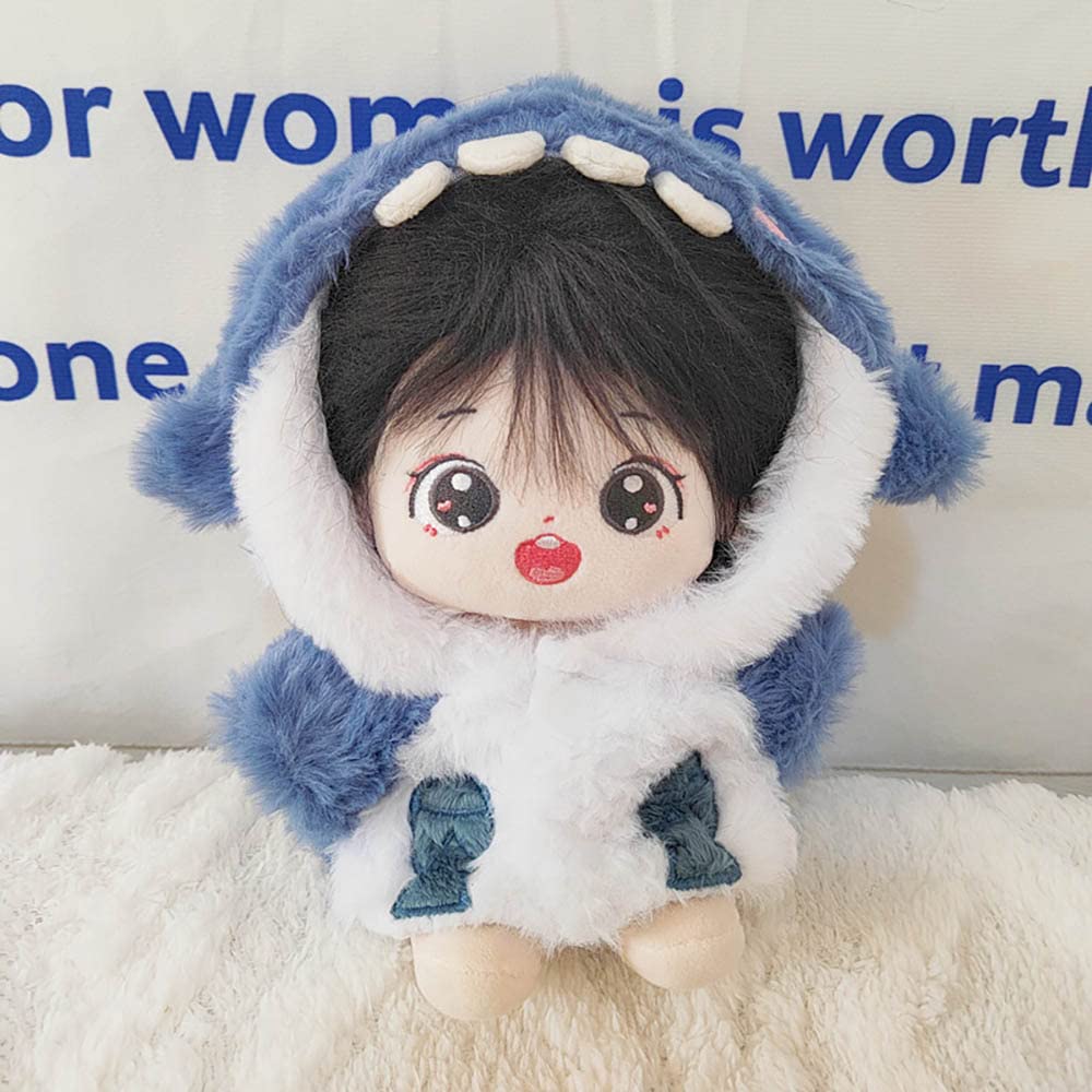 niannyyhouse 20cm stuffed animal clothes, shark hoodie, shoes, dress-up, cotton doll clothes