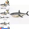 62.5cm Large Size Megalodon Great White Shark Simulation Animal Model Toy For Kids