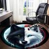 1pc Wolf Moon Office Round Area Rug, Under Office Chairs Bedroom Living Room Home Decor, Room Deco, Available in Various Sizes