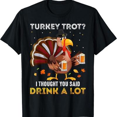 Turkey Trot Squad Laufen Trinken Passendes Thanksgiving T-Shirt