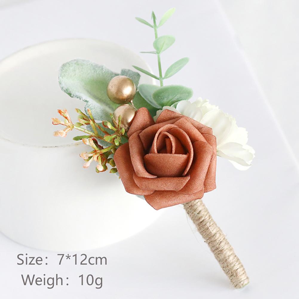 Artificial Corsage Simulation Flowers Wedding Supplies For Grooms Bridal Groomsmen Bridesmaids