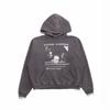 Washed Distressed Hoodie With Vintage Soviet-Era Portrait Print Unisex Streetwear Cotton Pullover Fall