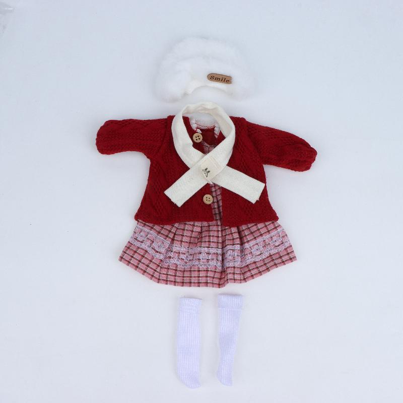 1 Set 1/6 Doll Outfit Kit 30Cm Doll Clothes Pretty Dress Hat Winter Coat Girl Toy Gift Doll Accessory No Shoes And Doll