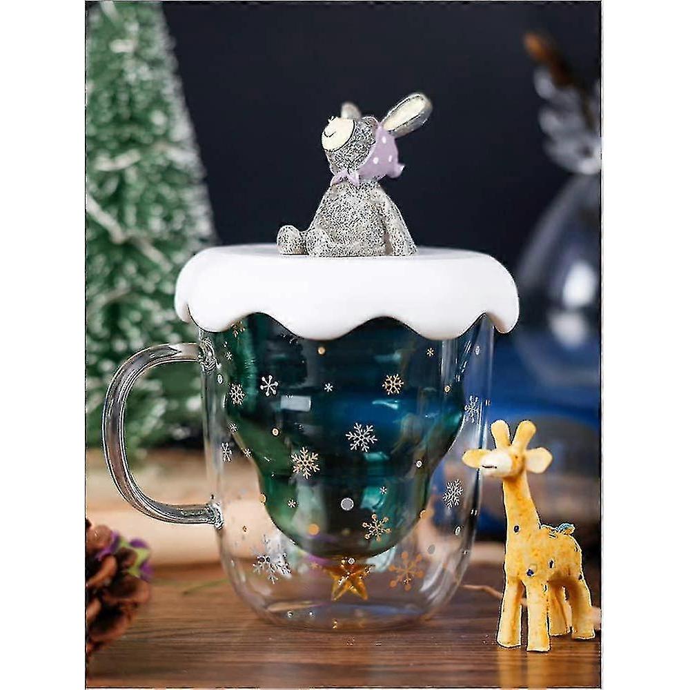 Cute Mugs Christmas Coffee Mug, Tea Cup, Milk Cup Glasses Double Wall Insulated Glasses Espresso Cup, Best Christmas For Women,men,kid, Office And Per