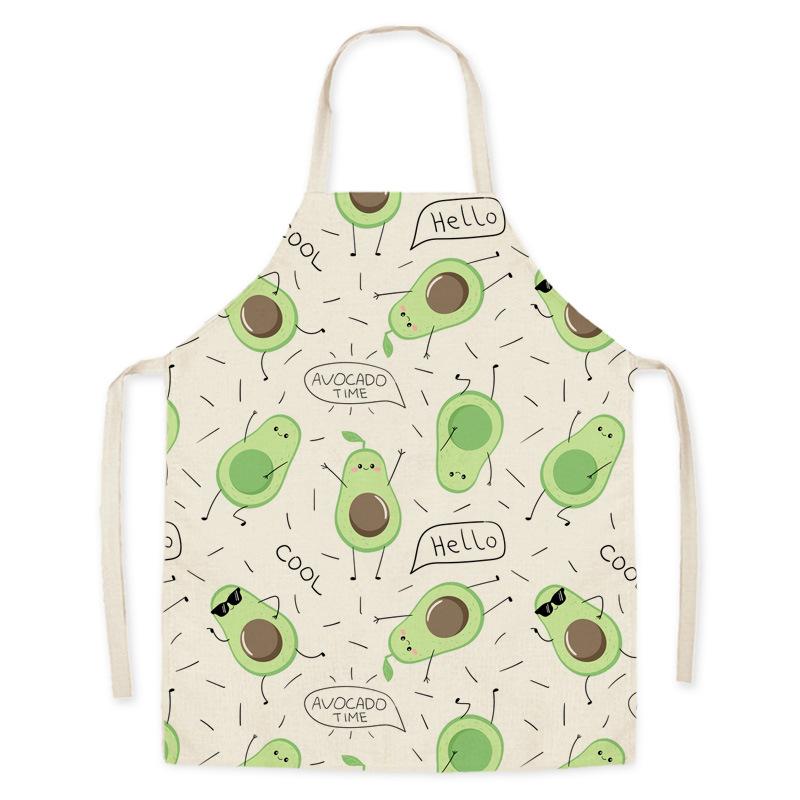 Kitchen Linen Apron Summer Orange Lemon Print Fruit Pattern Parent-child Sleeveless Apron Kitchen Cooking Home Cleaning Apron