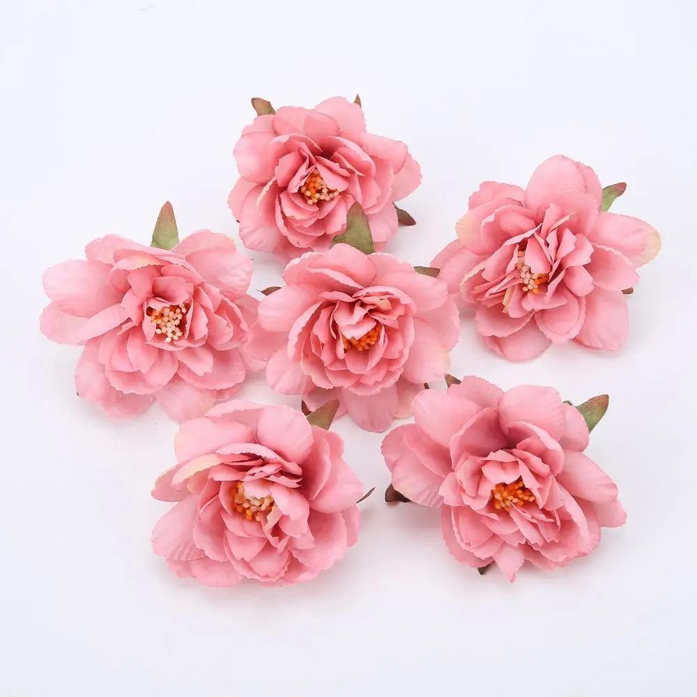 5/10Pcs Artificial Flower Heads Autumn Rose Home Decoration Outdoor Garden Wedding Decor DIY Wreath Gift Box Accessories