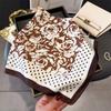 Romantic rose print silk scarf square scarf high-end sense versatile shawl sunscreen neck small square scarf headscarf women's scarf