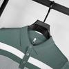 Herren Sommer Slim Gestreiftes Kurzarm-Poloshirt - Trendiges, lässiges Strick-T-Shirt mit Revers in Kontrastfarbe