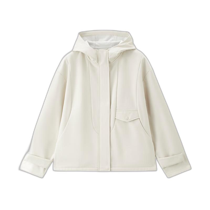 

Giordano Women s Fleece-Lined Hooded Windproof Softshell Jacket L