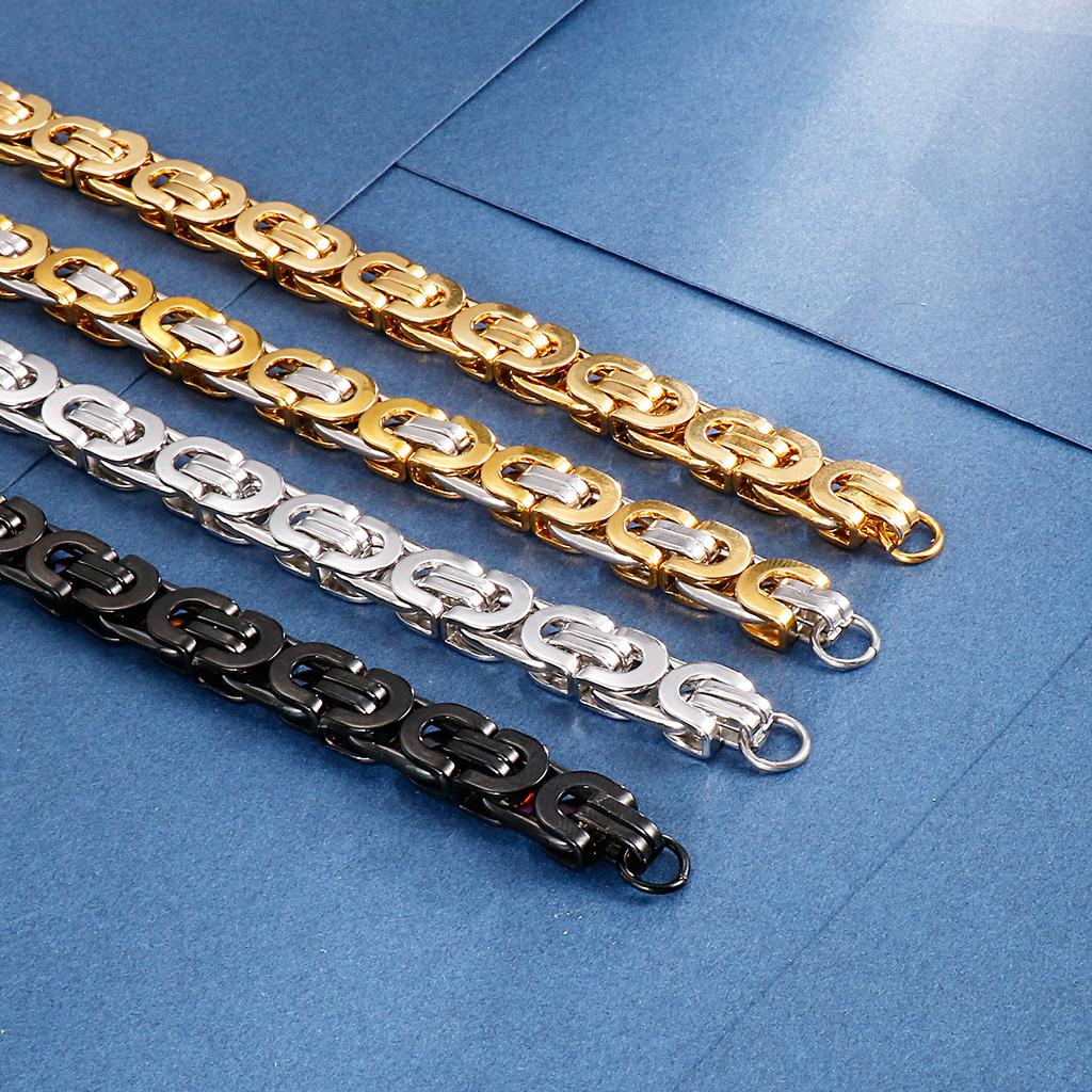 6/8/10mm Wide Hip Hop Punk Chain Bracelet for Men Women Stainless Steel Imperial Chain Accessory Chunky Heavy Link Jewelry