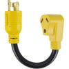 Cabo Adaptador de Gerador para RV de 3 Pinos, NEMA L5-30P para TT-30R, Adaptador de Gerador para RV de 30 Amperes 125V com 1 PÉ, Cabo SJTW 10/3 de Alta Resistência, Amarelo