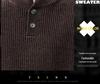 Men's Retro Two-Piece Look Color Block Ribbed Knit Sweater, Autumn Winter Casual Loose Henley Collar.
