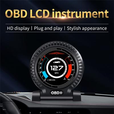 HUD Head-Up Display OBD2 Car Digital Gauge Display Gauge Boost Scan Tool Black
