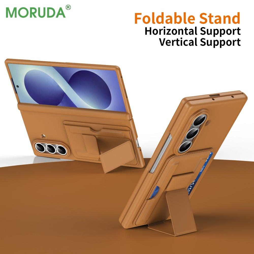For Samsung Galaxy Z Fold 8 Ultra 7 6 5 Foldable Card Slot Stand Holder Leather Case Hinge Anti-drop Shockproof PC Cover