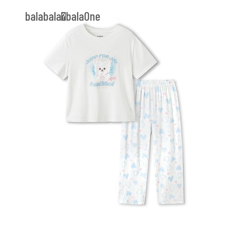Balabala Girls' Summer Short Sleeve Pajama Set