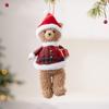 Cartoon Christmas Bear Pendant Handmade with Hat Bear Hanging Ornaments Cute Plush Animals Doll Toy Family Room Decoration 7