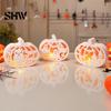 Easy Demoulding Silicone Molds 1 Set Halloween Pumpkin Lampshade Mold, DIY Hollow Ambient Mold Box Gypsum Cement Epoxy Resin Casting for Crafts Shaped