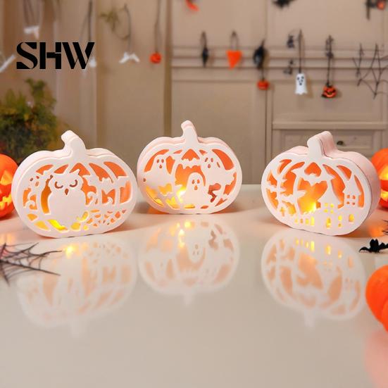 Easy Demoulding Silicone Molds 1 Set Halloween Pumpkin Lampshade Mold, DIY Hollow Ambient Mold Box Gypsum Cement Epoxy Resin Casting for Crafts Shaped