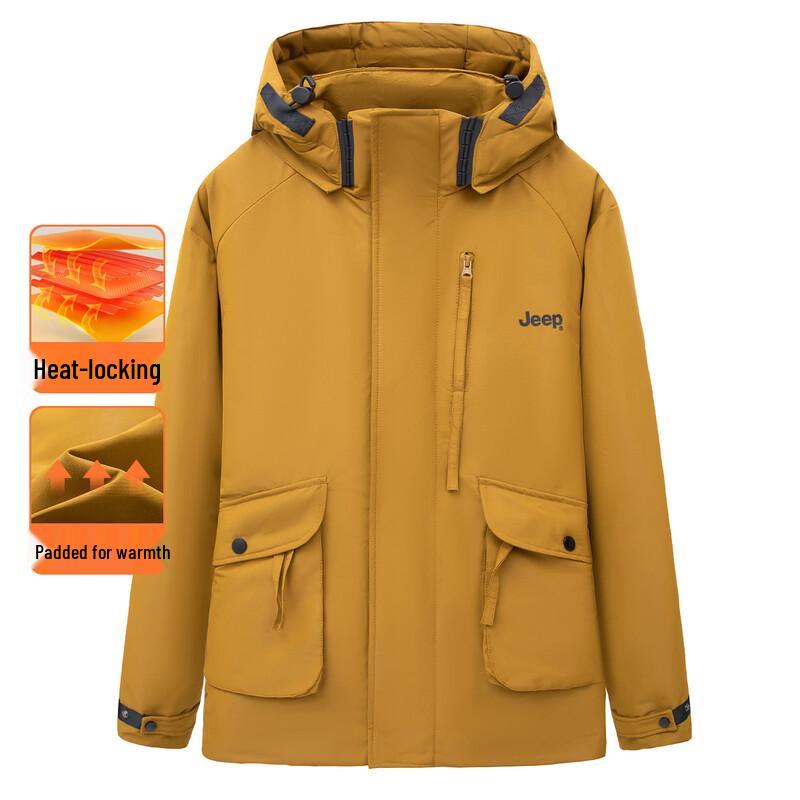 JEEP Men s Detachable Hooded Padded Winter Jacket 2XL