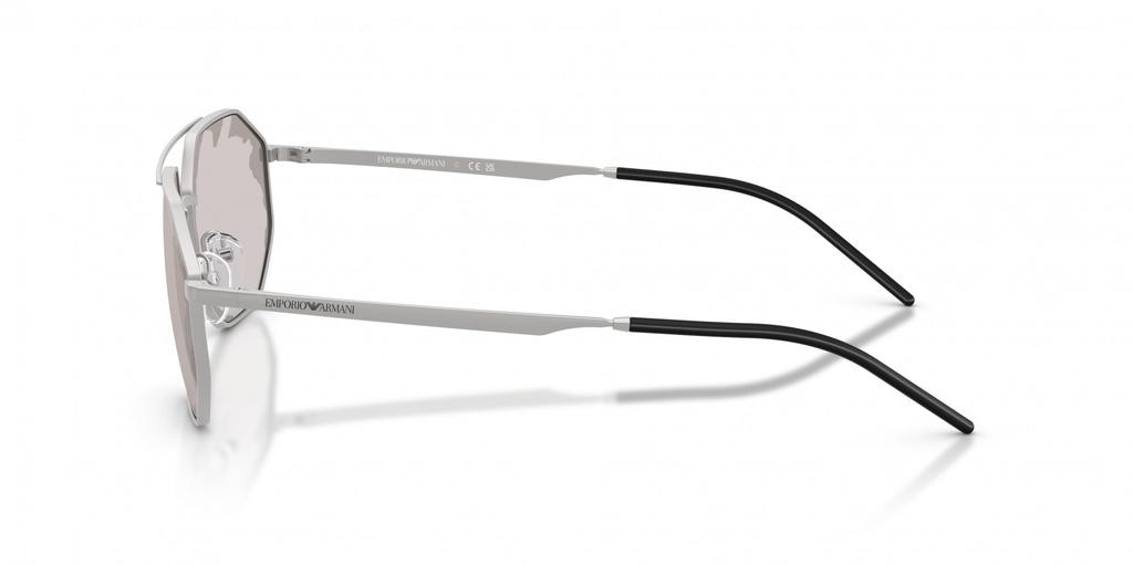 EMPORIO ARMANI MATTE SILVER SMOKE MIRROR 30157F58 0EA2147 sunglasses, BLACK, 58mm,