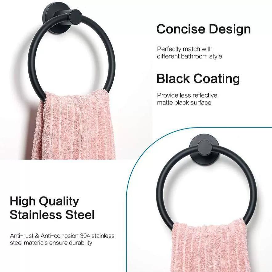 Modern round Bathroom Towel Ring Hook 304 Stainless Steel Hand Towel Holder Hardware Accessories Storage Hanger