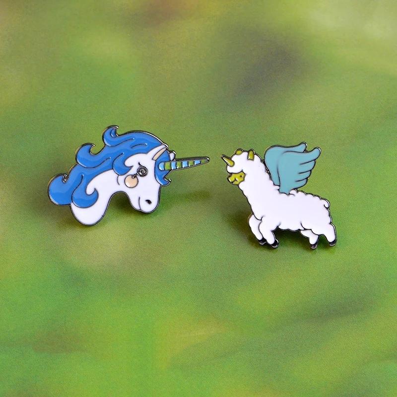 Fashion Enamel Pins Cute Unicorn Sika Deer Brooches for Girls Children Colorful Backpack Shirt Denim Jacket Jewelry Badges Gifts