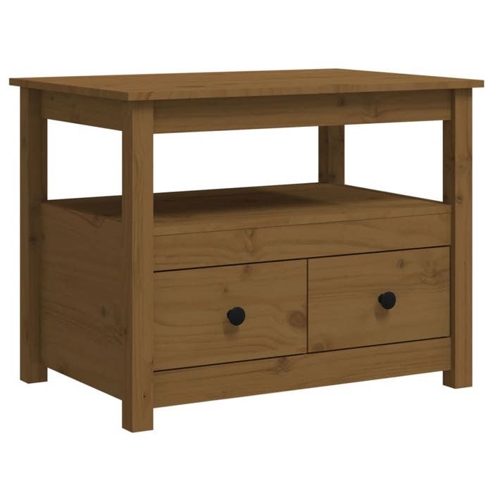 VidaXL Table basse Marron miel 71x49x55 cm Bois massif de pin 820939