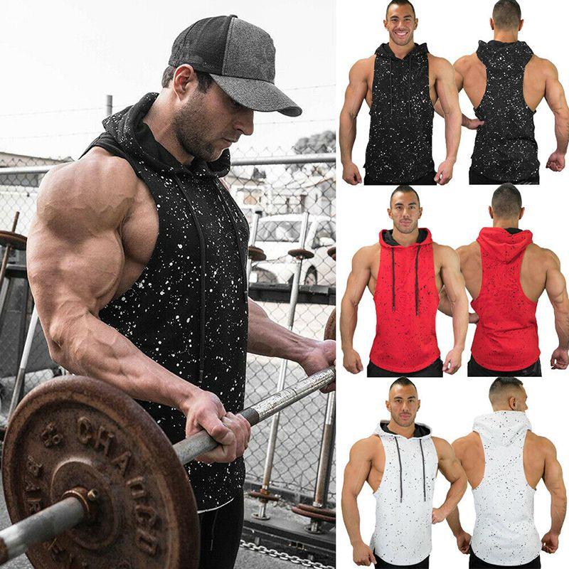 Gym Clothing Men Bodybuilding Stringer Hoodie Tank Top Muscle Shirt New Tee